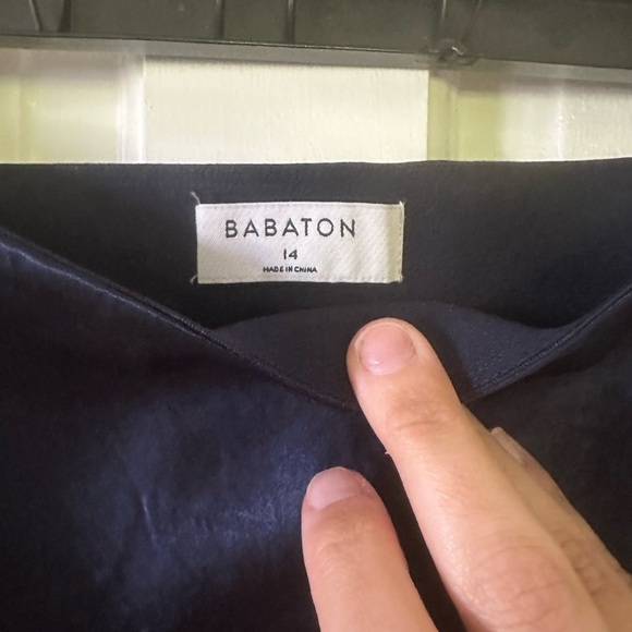 Aritzia slip satin midi skirt in navy - Picture 3 of 3